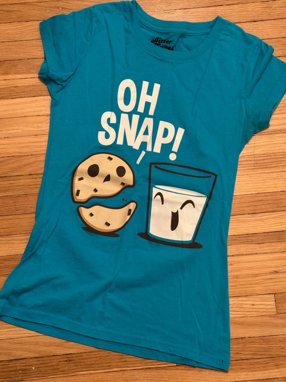 Womens "Oh Snap!" Blue Graphic Tee -